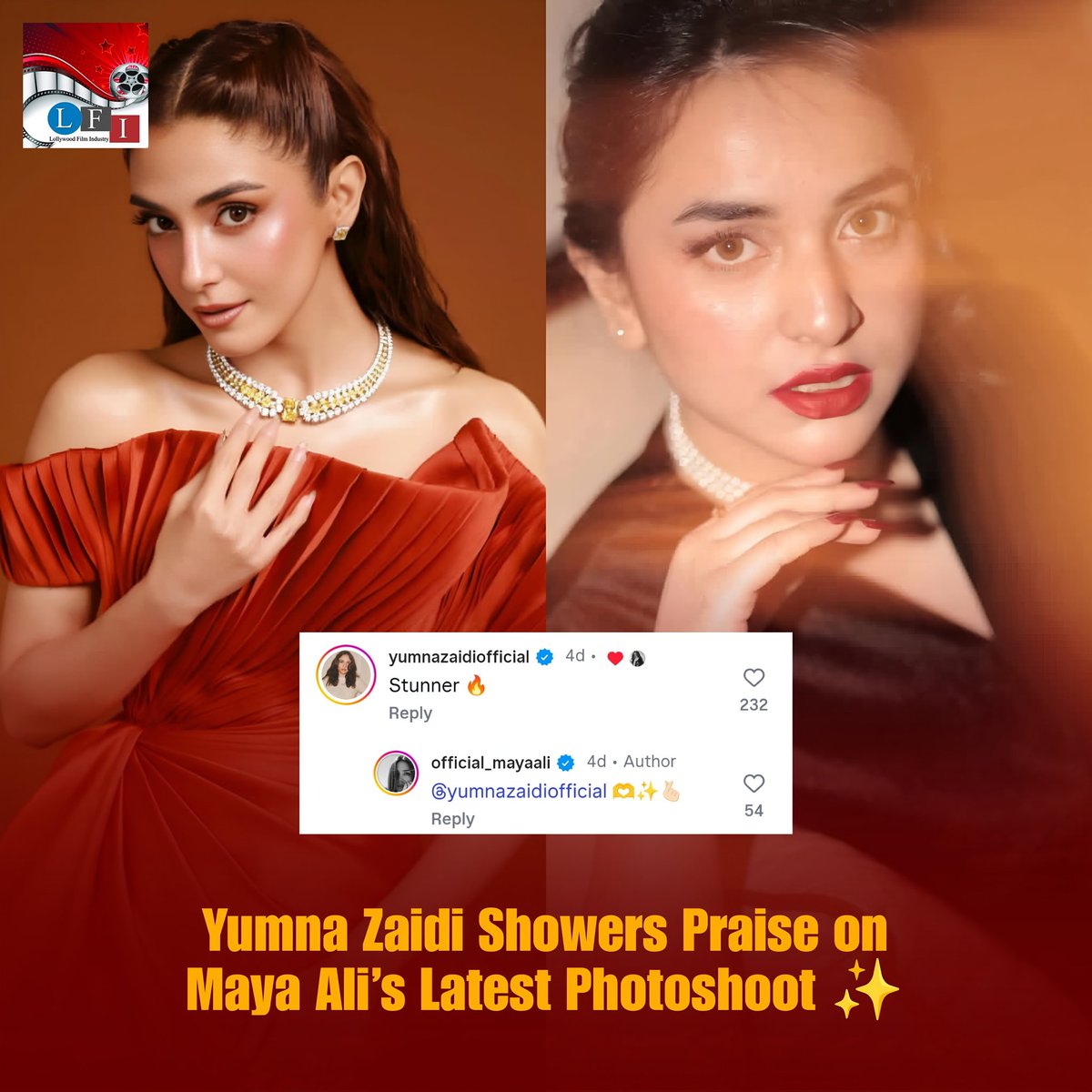 LFI_Lollywood's tweet image. Yumna Zaidi Showers Praise on Maya Ali’s Latest Photoshoot ✨

#mayaali #yumnazaidi #lollywooodfilmindustry
