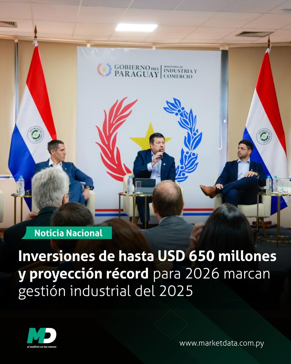marketdata_py's tweet image. 🇵🇾 @MIC_PY 2025:  El ministro, Javier Giménez, destacó avances en inversiones, exportaciones e incentivos económicos, entre otros.

📍 Más detalles en n9.cl/qujbaj
