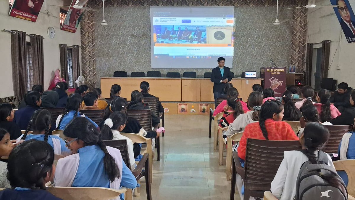 IHM Gwalior conducted a knowledge enriching session on Hospitality Management at MLB Girls High School, Morar creating awareness about career opportunities in the hospitality sector and guiding students for the admissions of 2026–27 academic session.