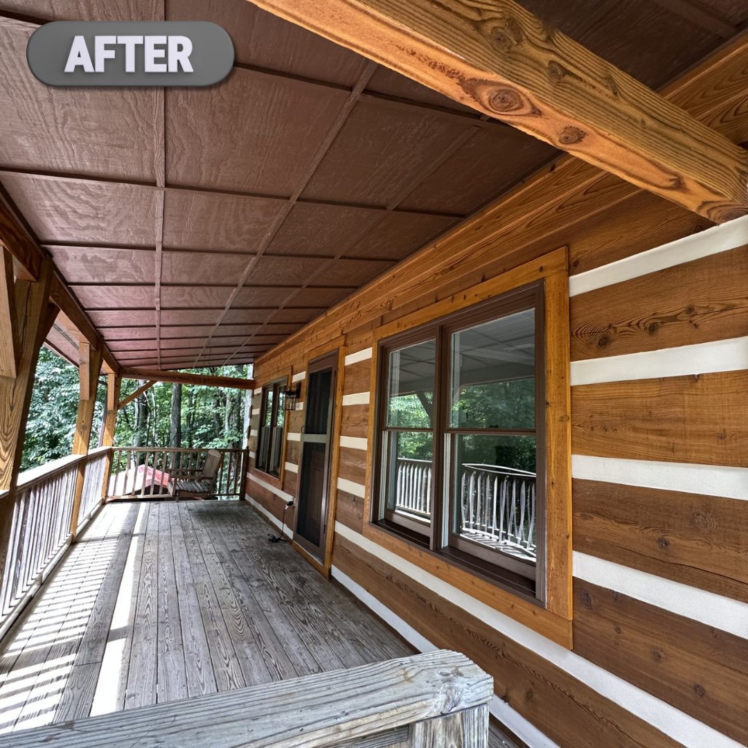 Contractor’s Corner spotlight ✨
Amazing before &amp; after log home restoration by Log Home Maintenance, Inc. using Lifeline Ultra-7 (Oak) and finished touch-up with Perma-Chink + Perma-Chink Paint.
The transformation speaks for itself! Absolutely Amazing!