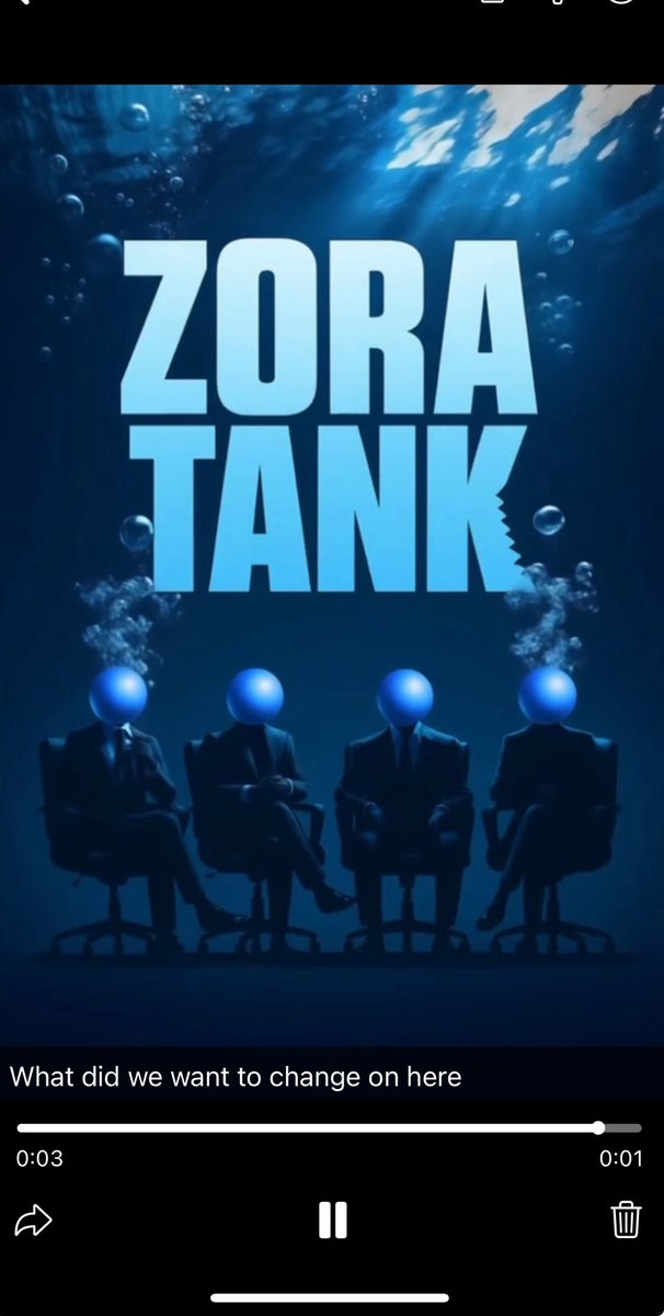 Heads up:

This week’s episode of @Zora Tank is postponed due to a few scheduling conflicts with our judges.

We’ll be back soon…and excited to bring on <a href="/jessyfries/">jessyfries</a> as our next contestant when we return.

Zora Tank
where creators pitch, and judges decide whether to ape $1k+ into