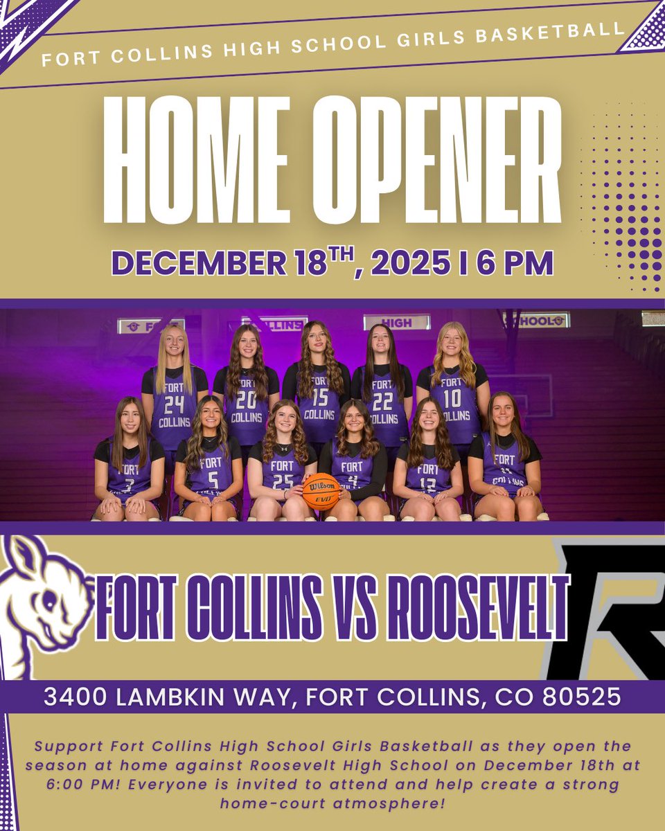 LambkinsGBB's tweet photo. Our home opener is TOMORROW and we need YOU there! 💥 

🗓 Date: Thursday, December 18
⏰ Time: 6:00 PM
📍 Location: Fort Collins High School, 3400 Lambkin Way, Fort Collins, CO https://t.co/klPC5MWNMe