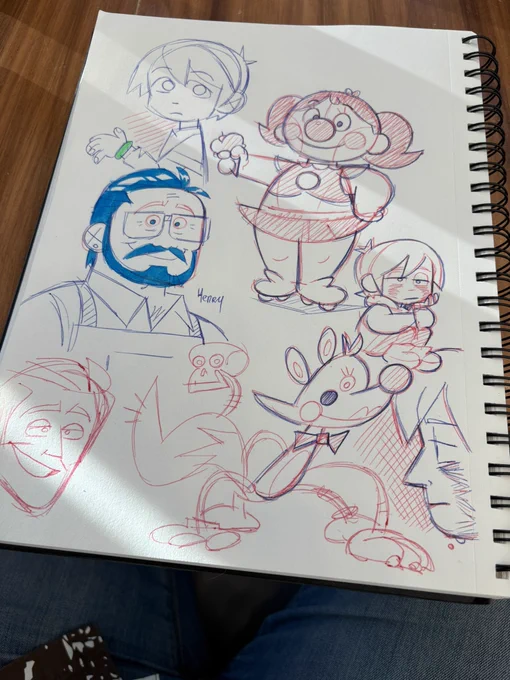 Old and new sketchbook pages I took while at a cute coffee shop 
