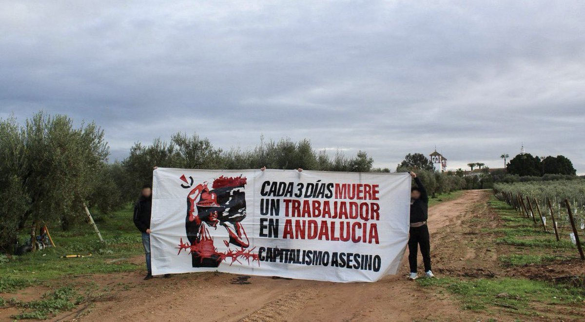 🩸𝗖𝗔𝗣𝗜𝗧𝗔𝗟𝗜𝗦𝗠𝗢 𝗔𝗦𝗘𝗦𝗜𝗡𝗢

Denunciamos las alarmantes cifras de asesinatos laborales en Andalucía: 1 trabajador muerto cada 3 días. Es la sangre de los trabajadores la que nutre y alimenta este sistema criminal, uno en el que el beneficio vale más que nuestras vidas