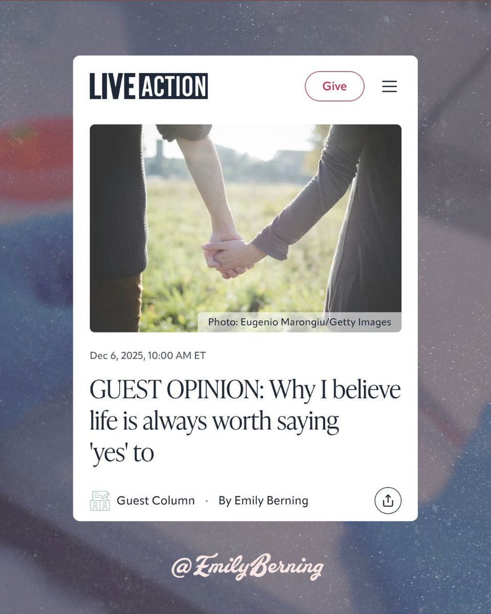 EmBerning's tweet image. I recently wrote an article featured on @LiveAction about my IVF journey. It’s a controversial subject that comes with many moral and ethical concerns, and I hope that this offers some clarity on the issue of how someone who is pro-life can approach this topic.