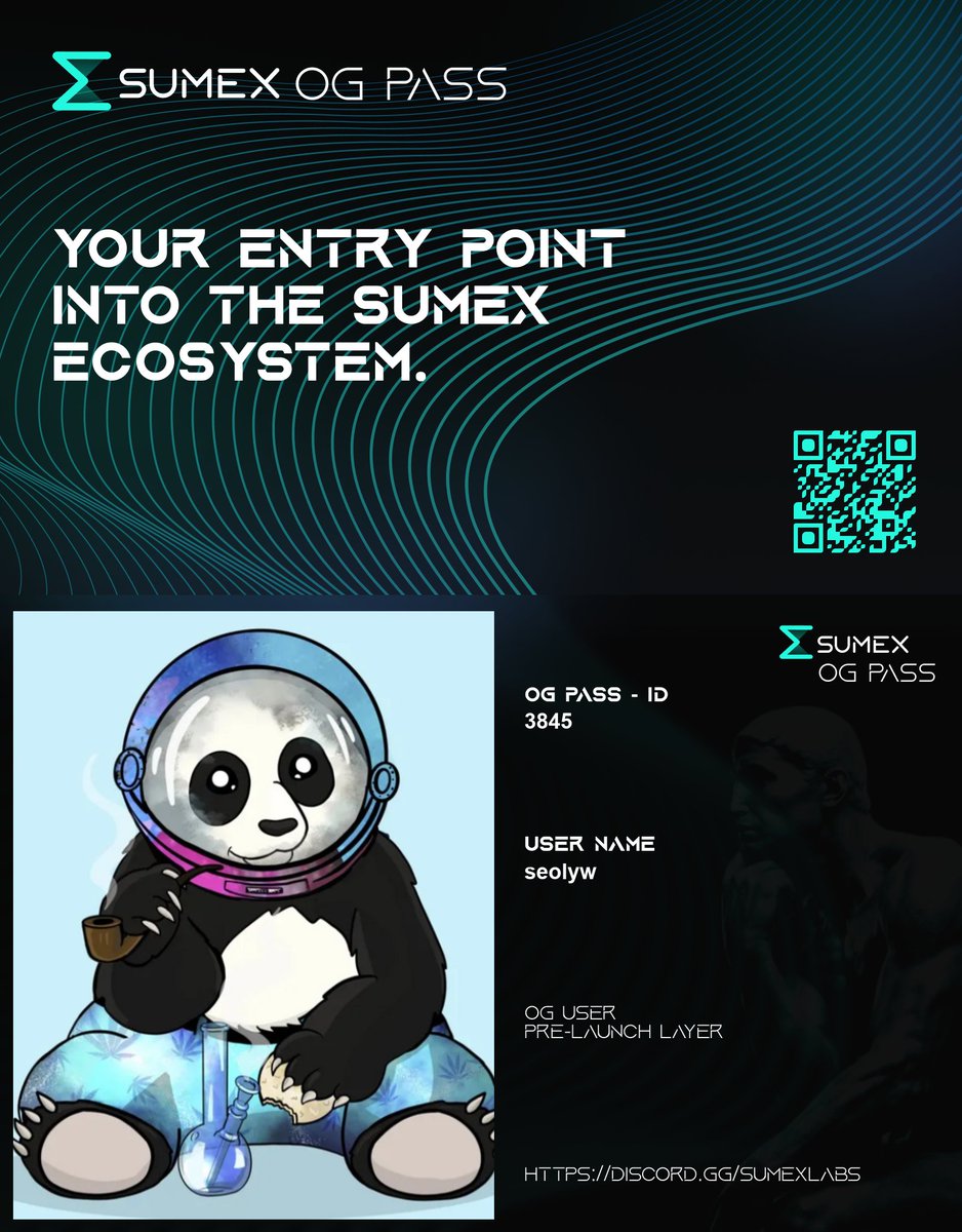 yyw2412's tweet photo. Early into @Sumex_Labs with the OG Pass.  SUMEX combines trading, analytics, yield and gamified progression into one unified ecosystem.  This OG Pass marks my early-entry status in the SUMEX platform.  Join the early-users layer: https://t.co/4NpvYdFiK1 https://t.co/nz7IDDlUl0