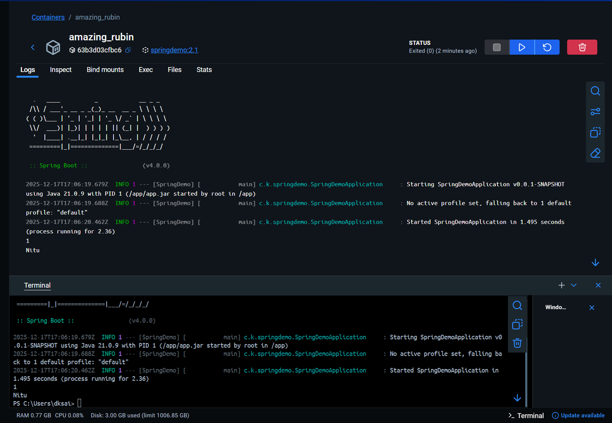 zapton_dev's tweet image. 🍃Learned Constructor injection today :: 
Its a type of dependency injection in Spring that injects dependencies through a class constructor.
- also Dockerized the Spring Boot application 🍃
- learnt Algo's of linear &amp;amp; binary search
#SpringBoot #DependencyInjection #java