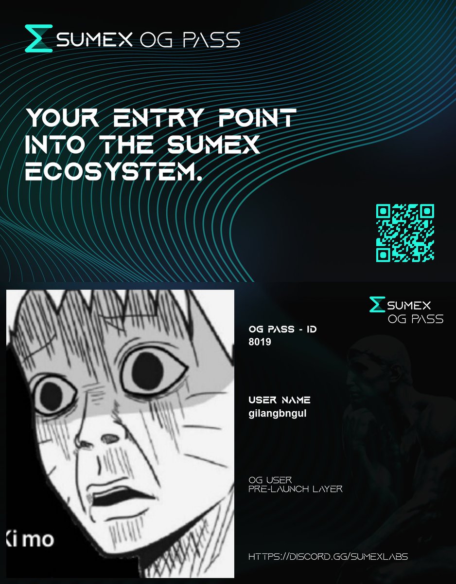 Early into <a href="/Sumex_Labs/">SUMEX | Web3 SuperApp</a> with the OG Pass.  SUMEX combines trading, analytics, yield and gamified progression into one unified ecosystem.  This OG Pass marks my early-entry status in the SUMEX platform.  Join the early-users layer: discord.gg/sumexlabs