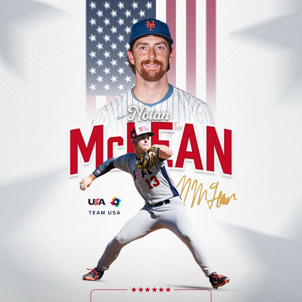 USABaseball's tweet image. World, meet Nolan McLean. 

The rookie will pitch for Team USA at the World Baseball Classic! 🇺🇸