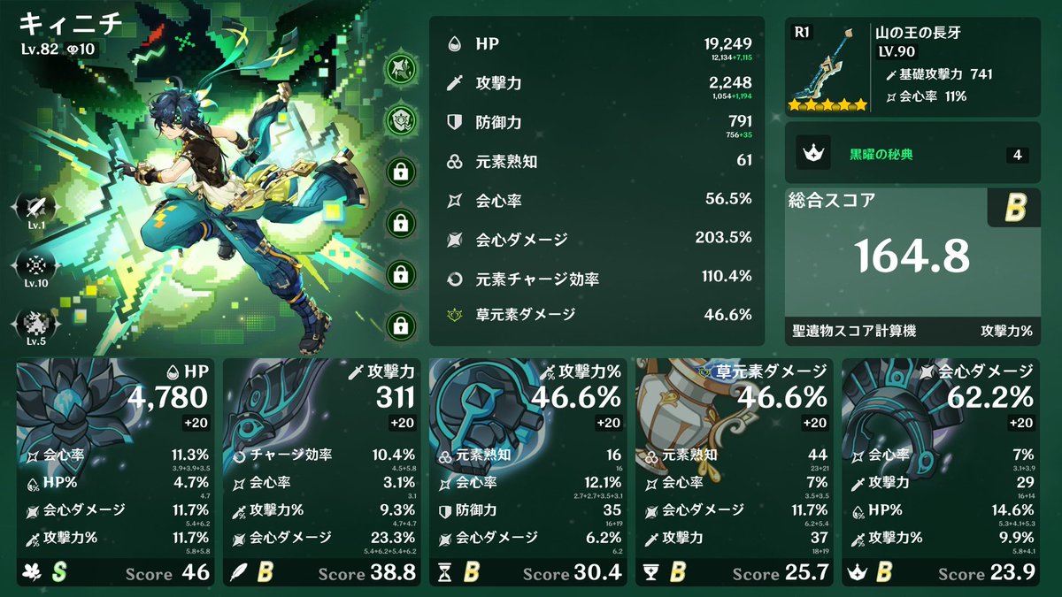 そういや俺のキィニチ聖遺物ゴミなんだよな