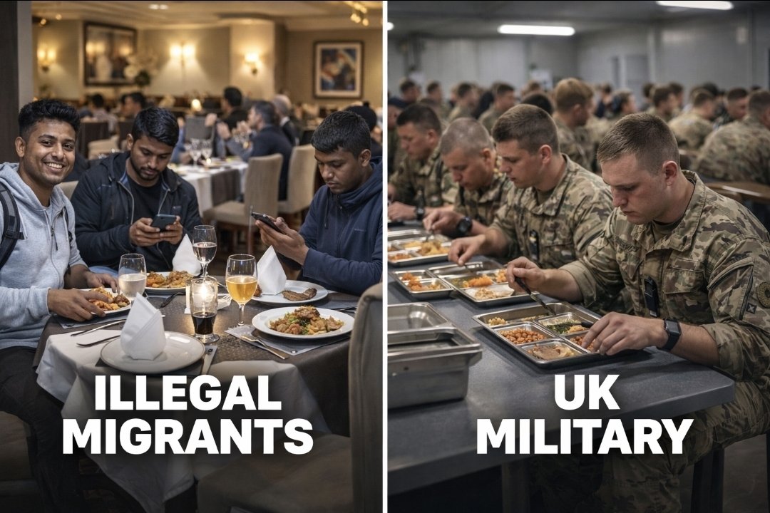 British Military pay for food, accommodation and utilities.
No money = no meals.

Illegal migrants housed by the state receive free accommodation, three meals a day, healthcare, and a weekly cash allowance, with no rent, no bills, no cooking, no cleaning.

This isn’t about