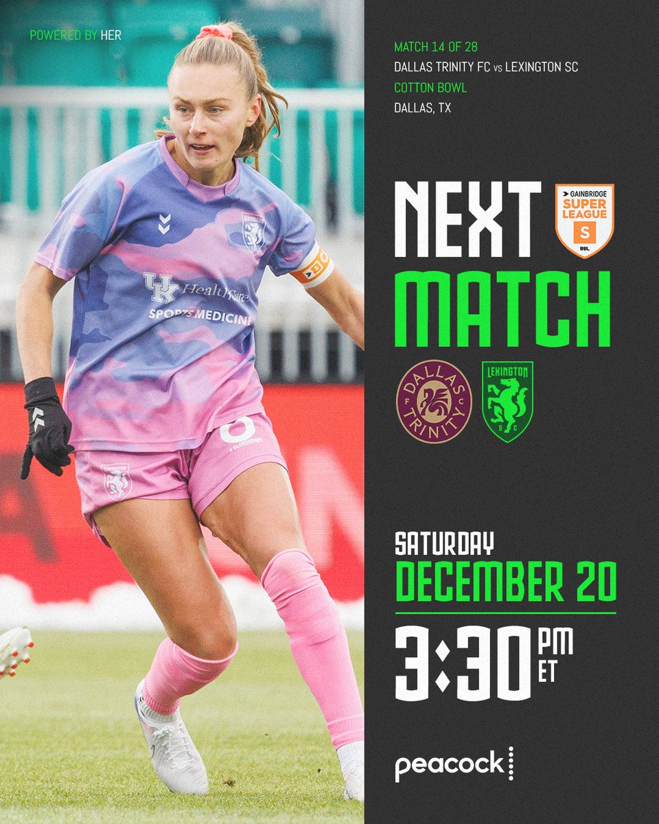 One more road test before the Winter Break...Dallas this Saturday! 🛫🤠

#LexGo | #PoweredByHER