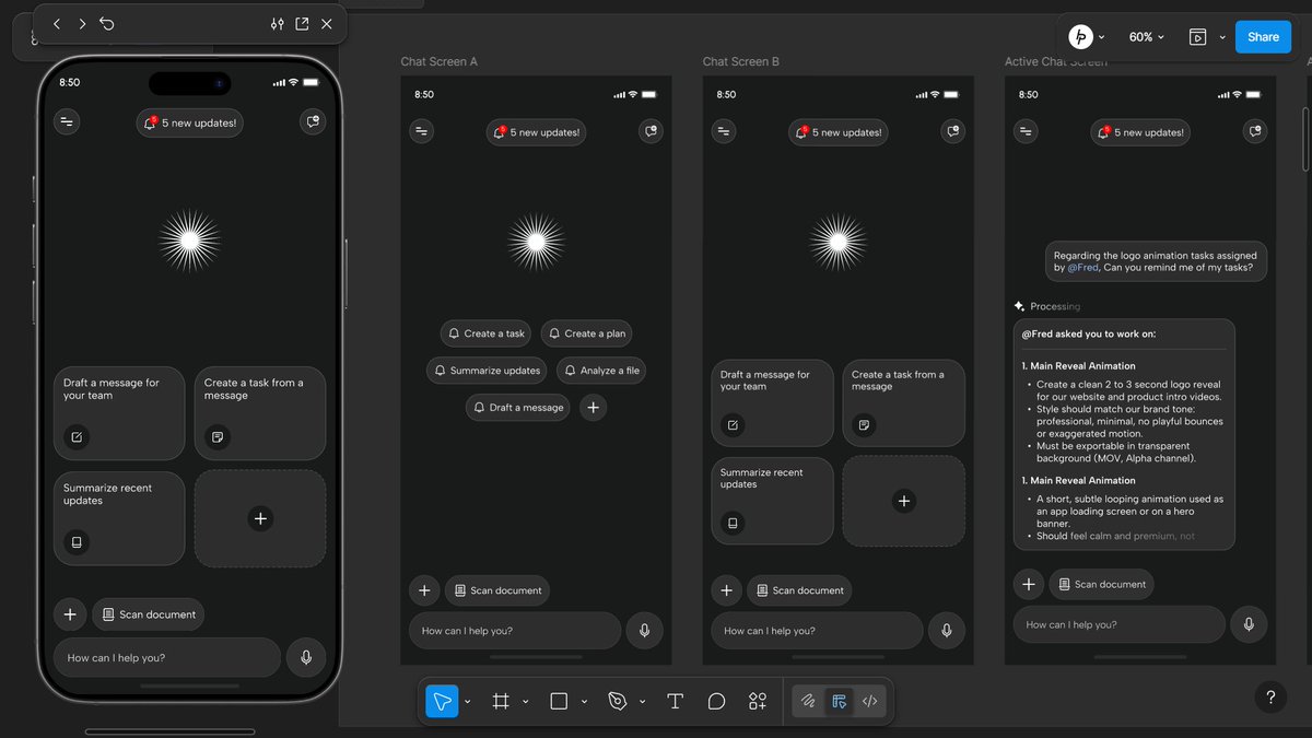 76thDesigns's tweet photo. Chat Screen A or B

Building an MVP for an AI team collaboration app. Think Asana meets Slack, but smarter. Missed an update? Ask the AI. Need clarity? Ask the AI. 

It creates files, sends messages, and generates to-do lists from past tasks and updates. Which would you choose https://t.co/keaQdz87x0