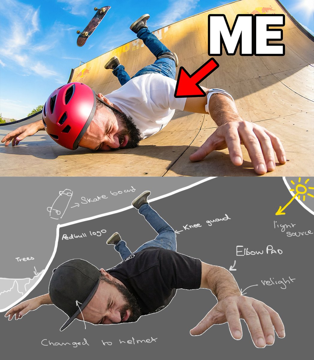 One of my Recent Thumbnails!

Title - "I Tried Skating for the First Time"

Draft ➡️ Final Thumbnail 🪄