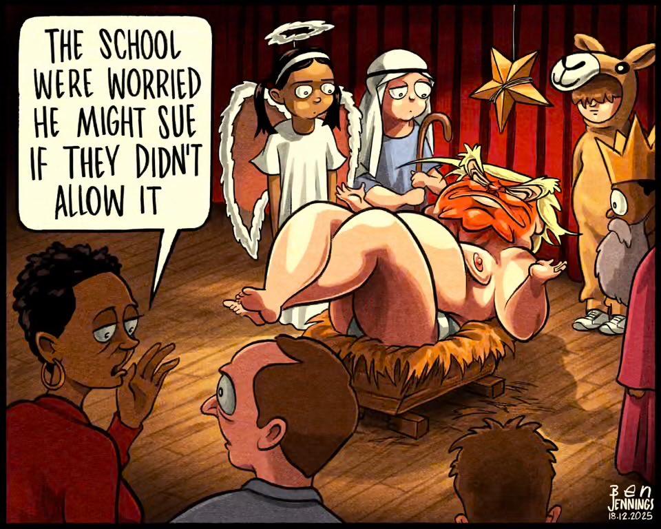 Cartoon4sale's tweet photo. Ben Jennings @BJennings90 on Donald #Trump suing the #BBC  @guardian – political cartoon gallery in London https://t.co/dePcTdovuE https://t.co/9z51UOuSFk