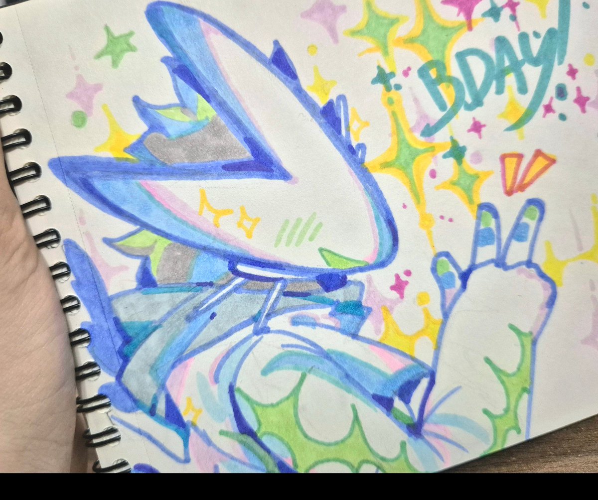 I got just a bit older and tougher today 💚 
 big thanks to my friends and family for making this day peaceful and special and exciting. 
Yes I was gifted markers how do you know .