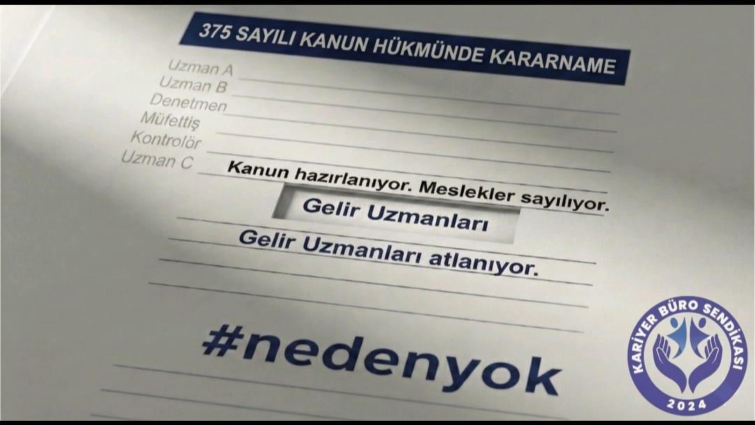 Gelirin toplanması surecinde büyük özveriyle hem masa başında hemde sahada çalışan GELİR UZMANLARI 
#nedenyok