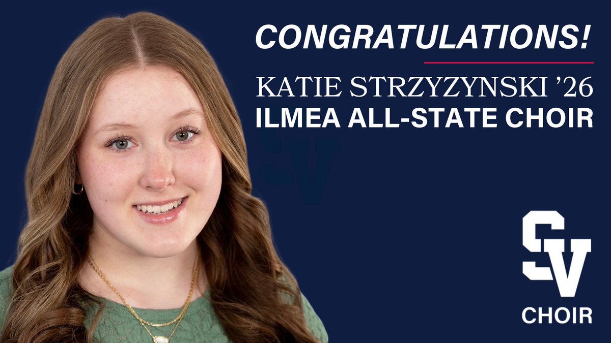 SaintViatorHS's tweet image. Join us in congratulating Katie Strzyzynski ’26 on being selected for the prestigious ILMEA All-State Choir!

This outstanding honor places her among the top choir singers in Illinois for the 2025–26 school year. The All-State performance takes place at the State conference in…