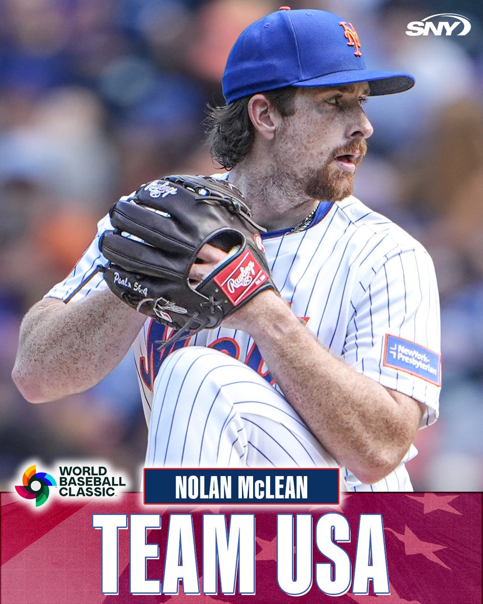 SNY_Mets's tweet image. Nolan McLean will pitch for Team USA in the World Baseball Classic 🇺🇸