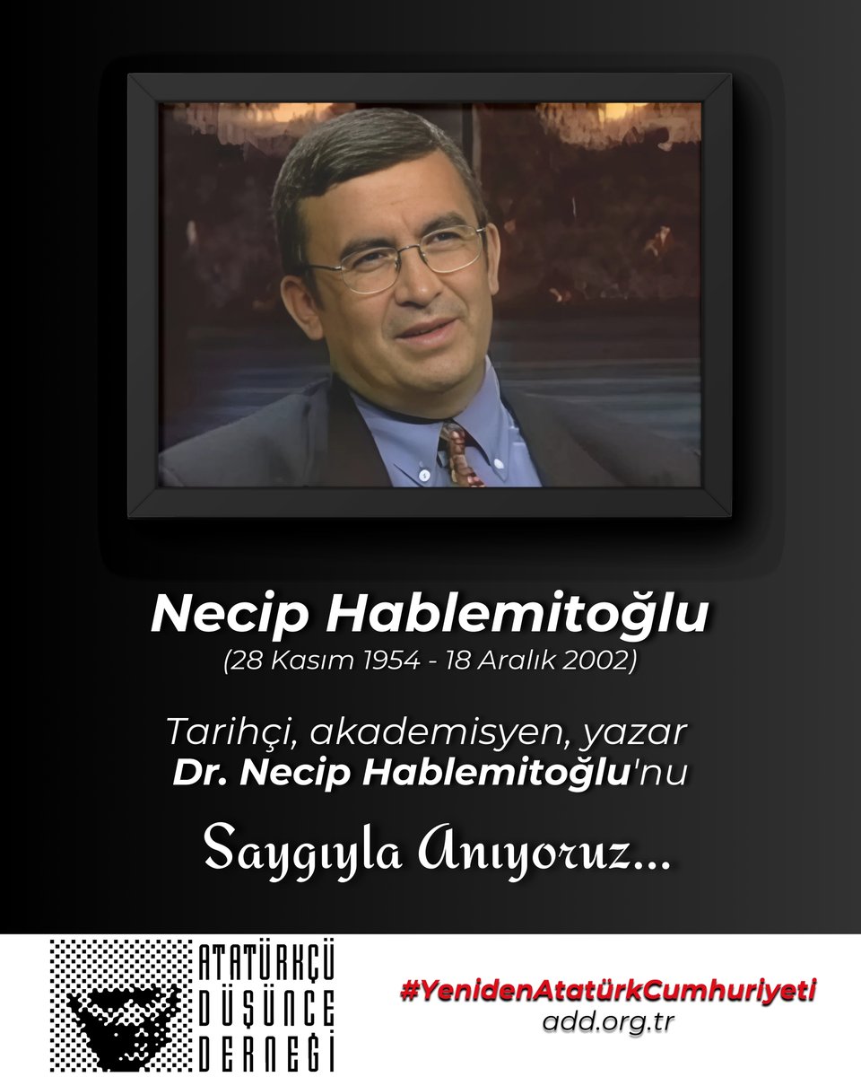 FETÖ'yü deşifre eden, gerçekleri yazan ve bedelini canıyla ödeyen, Atatürkçü bilim insanı, tarihçi, akademisyen, yazar Dr. Necip Hablemitoğlu'nu katledilişinin 23. yıl dönümünde saygıyla anıyoruz. #NecipHablemitoğlu #YenidenAtatürkCumhuriyeti #ATATÜRKTEBİRLEŞMEZAMANI