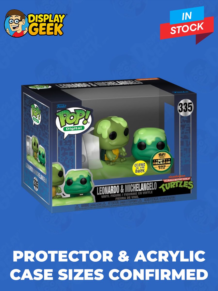 DisplayGeek's tweet photo. Protector sizes confirmed: Pop! Digital Teenage Mutant Ninja Turtles (Now in 0.60mm Protector OR 3mm Custom Acrylic Case!) 

#DisplayGeek #Funko #FunkoPops #PopProtector #Nickelodeon #TMNT #NFT https://t.co/o3oFSZeSna