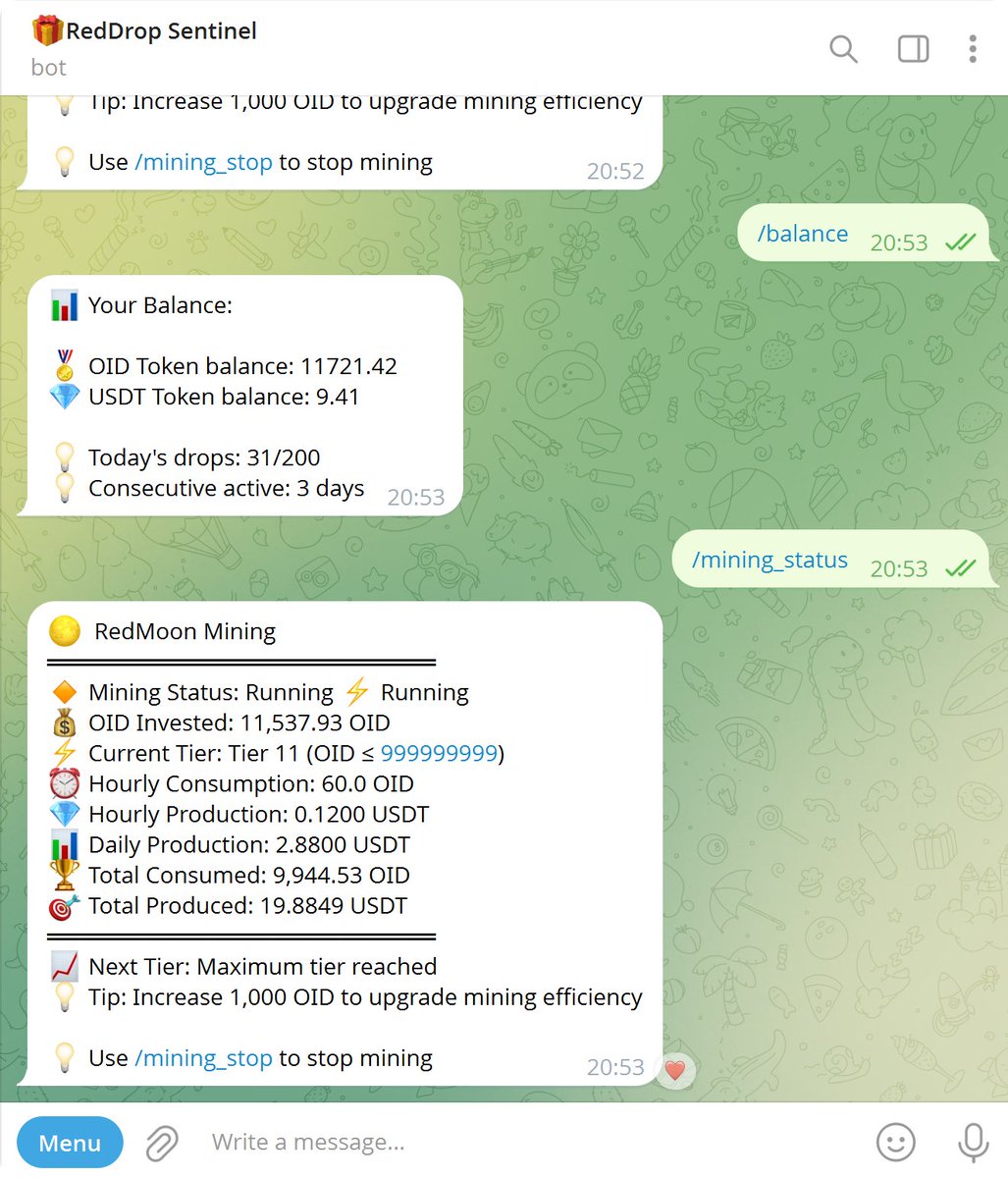 RedMoonAlpha's tweet photo. Right now, a single account in Red Moon Mining produces around ~3 USDT per day.
With enough OID — and multiple active accounts — the returns can scale significantly https://t.co/1QBbER3V9a