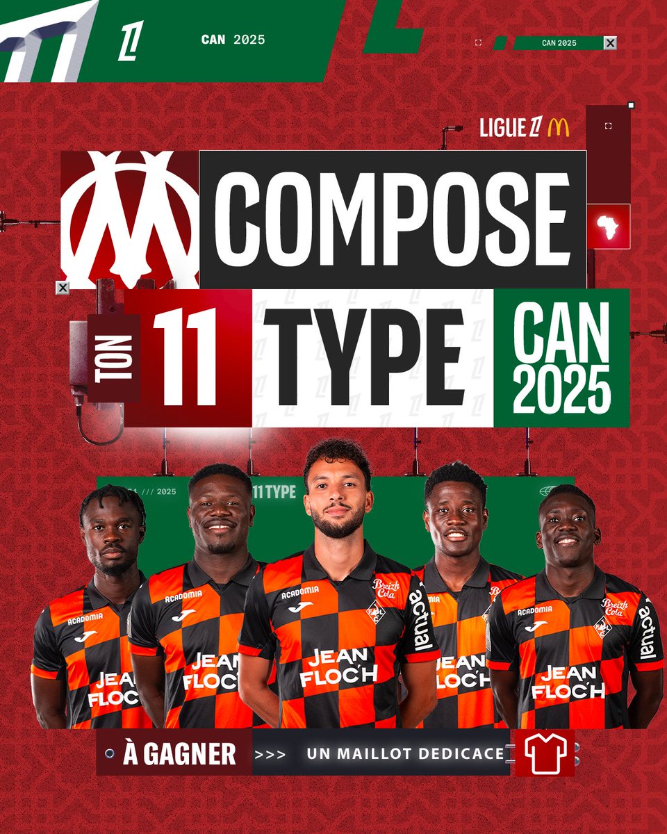 FCLorient's tweet photo. ๐ณ๏ธ Composez votre #11TypeFans de la Coupe d'Afrique des Nations 2025 ๐ฒ๐ฆ
Votez ici pour nos 5โฃ Merlus
๐https://t.co/oDZ83UZpAT https://t.co/Zqef344ZuN
