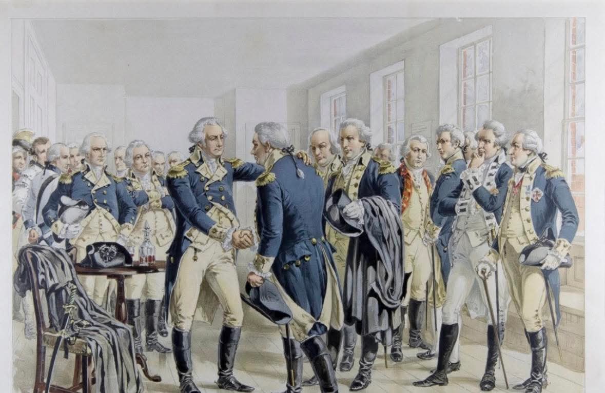 The bar tab of a 1787 farewell party for George Washington is still intact. The Founding Fathers drank 54 bottles of Madeira, 60 bottles of claret, 8 bottles of whiskey, 22 bottles of porter, 8 bottles of hard cider, 12 of beer, and 7 bowls of alcoholic punch. There were only 55