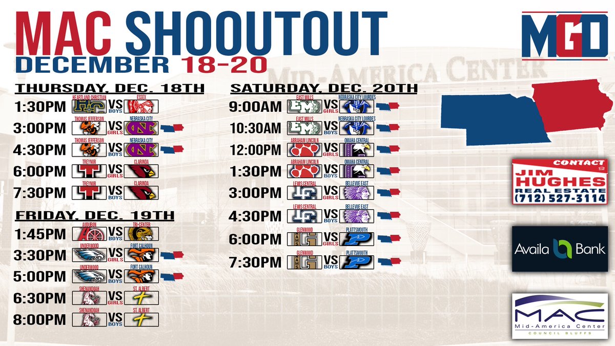 BackAtTheMac's tweet photo. Check out the schedule of games taking place this weekend for the MAC Shootout!π
The box office is open today until 5:00 pm and will reopen tomorrow at noon.
Grab tickets online early here π https://t.co/m329Xe870y
#backatthemac #basketball https://t.co/gVZ656NoMu