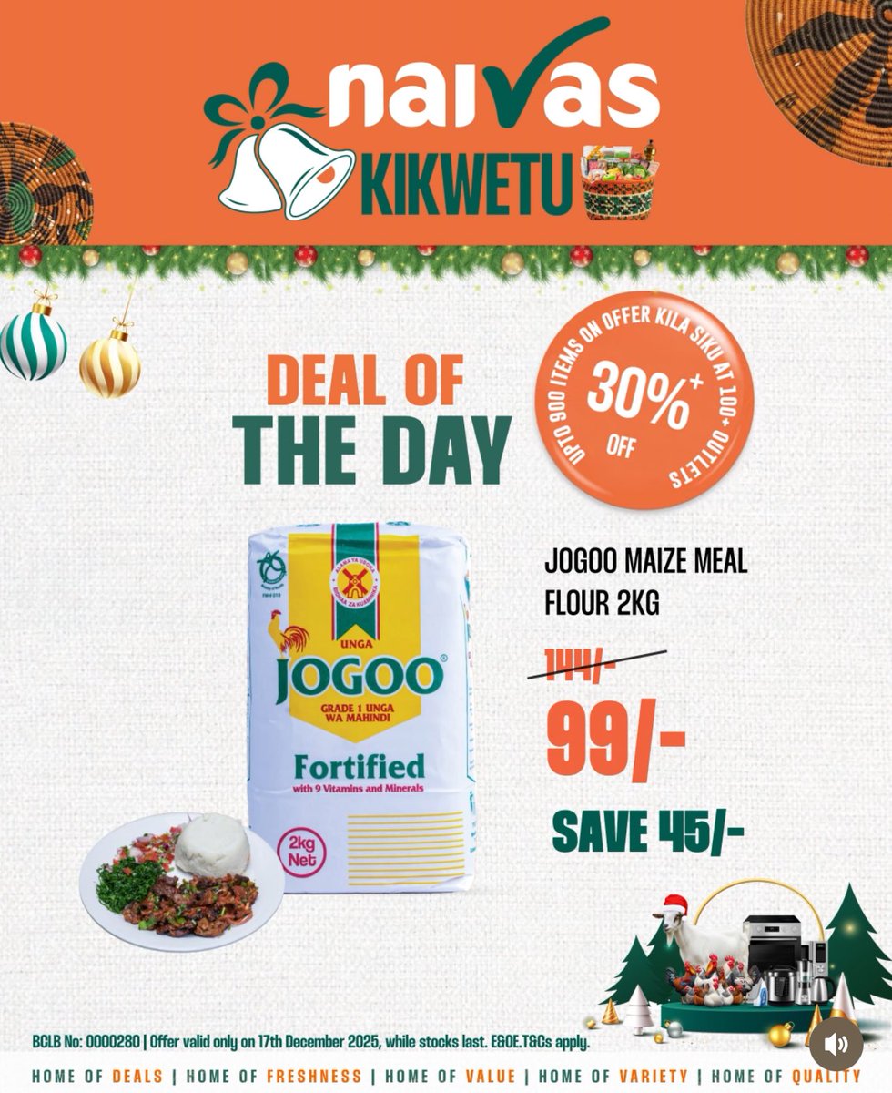 Mapunda_01's tweet photo. With Christmas Day approaching, here are some of the insane products you can enjoy today at Naivas.
#NaivasAt35 #NaivasKikwetu #35YearsOfDeals #BlackNovember https://t.co/weN0taHKdD