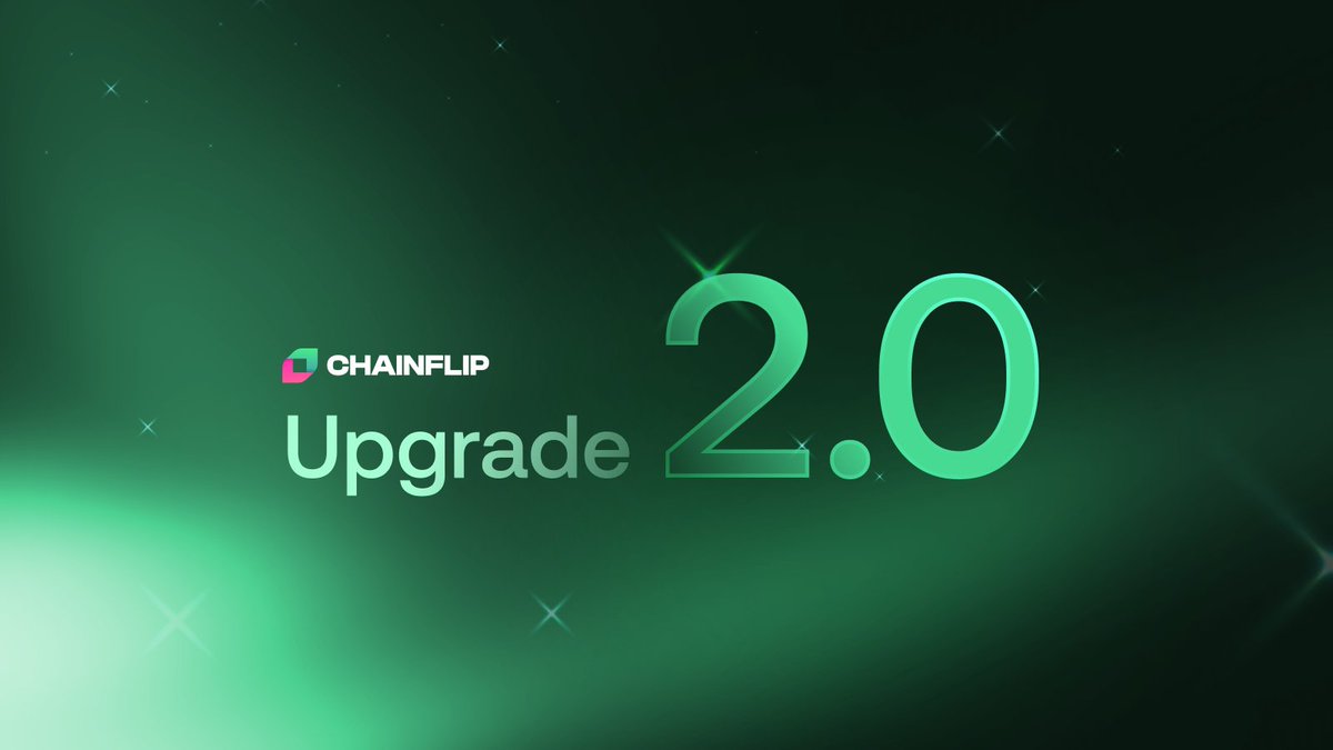Chainflip's tweet photo. v2.0 upgrade is live.

This upgrade lays the foundation for Native $BTC Lending, removes Polkadot RPC dependencies, and soon enables full EVM wallet support.

A major milestone as we move toward the end of 2025. https://t.co/l9VTkGNfrt