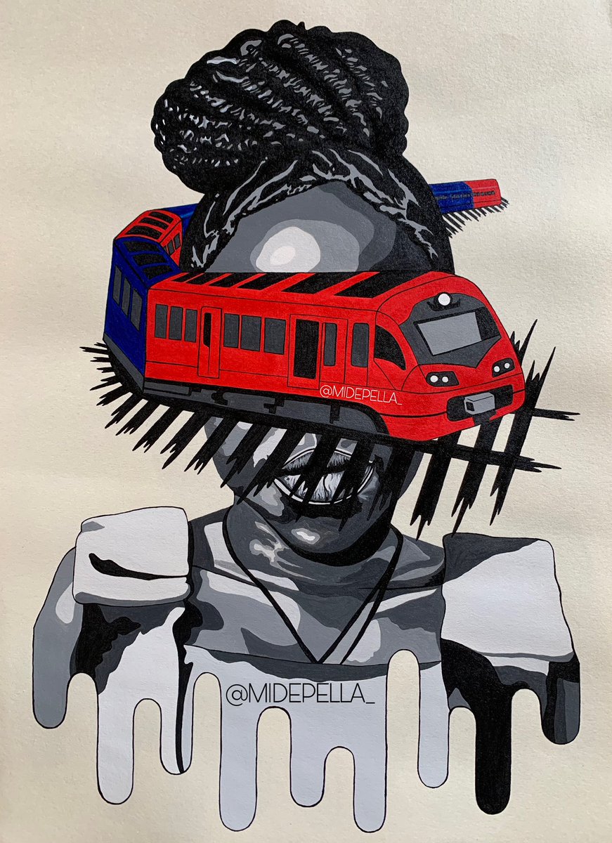 Midepella_'s tweet photo. TITLE: Train of Thoughts. 

MEDIUM: Acrylic 

By @Midepella_ https://t.co/lxmBTWD2Pv