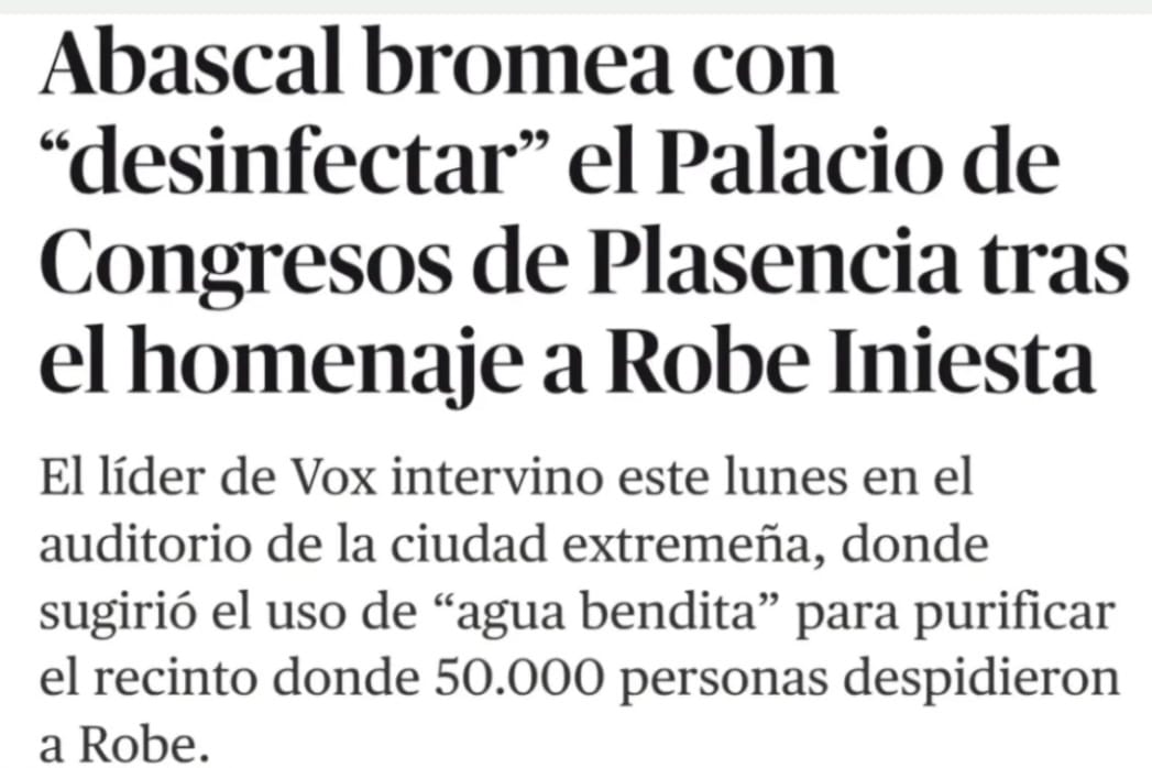 Dentro de 50 años la gente seguirá cantando las canciones de Robe. 
A Abascal no lo conocerá nadie.