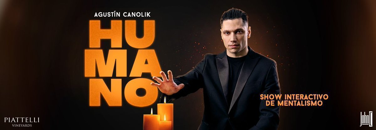 ♠️ Humano - Agustín Canolik
📆 3 de enero
📍 Sala Orsai - Montevideo 310, Paseo La Plaza
🎟️ Entradas: plateanet.com/obra/32774?obr…

Agustín Canolik presenta: HUMANO, un show interactivo de mentalismo.

#SalaOrsai #TeatroBA <a href="/AgustinCanolik/">Agustín Canolik</a>