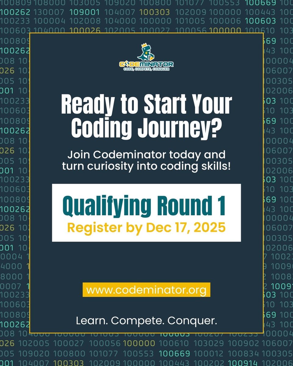 codeminator81's tweet image. Coding made simple for young minds 
8 tips to help kids start their coding journey the right way.

Learn. Compete. Conquer. 

#CodingForKids #Codeminator #YoungInnovators