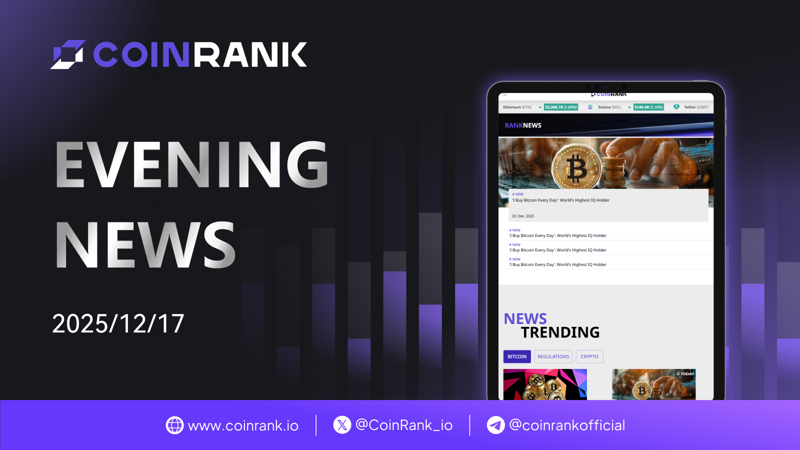 CoinRank_io's tweet image. GN🌙 CoinRank Evening Headlines!

Securities financing giant #EquiLend invests in crypto financing provider Digital Prime Technologies

Federal Reserve Governor Waller makes dovish comments, narrowing losses on US Treasury bonds

#DTCC partners with Canton Network to advance the