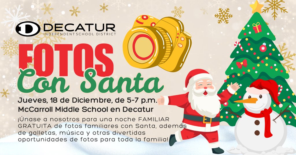 Decatur_MMS's tweet image. Looking for an opportunity for pictures with Santa.  Well, he will be at MMS tomorrow!