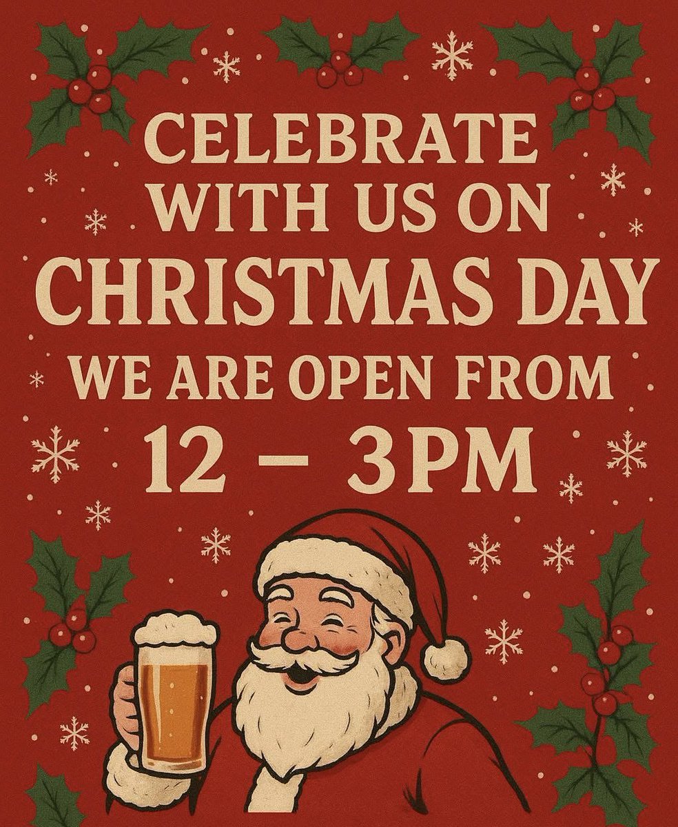 Come and join us for #ChristmasDay (12-3pm) for the best #drinks and warmest welcome in #WestDerby #Liverpool !  Support your local #independent businesses at #Christmas ! 🎄