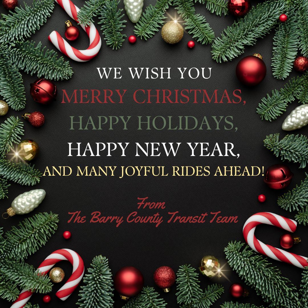 BarryCoTransit's tweet image. From all of us, We wish you a Merry Christmas, Happy Holidays, and a Happy New Year! Thank you for riding with us and for being a valued part of our community. We look forward to serving you in the year ahead and sharing many more joyful rides together. - mailchi.mp/488179a255fb/2…