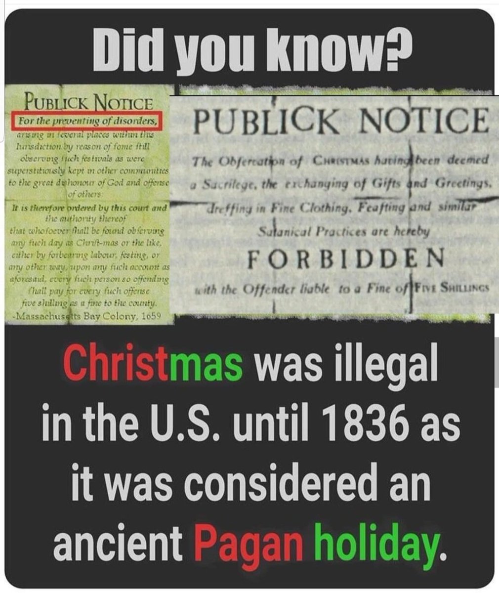 <a href="/MoMegdadi/">Mo'men Megdadi | مؤمن مقدادي</a> هل تعلم أن الكريسماس كان ممنوع بالولايات المتحدة الى العام 1836 وكان يعتبر من [ الأعياد الوثنية]  ؟