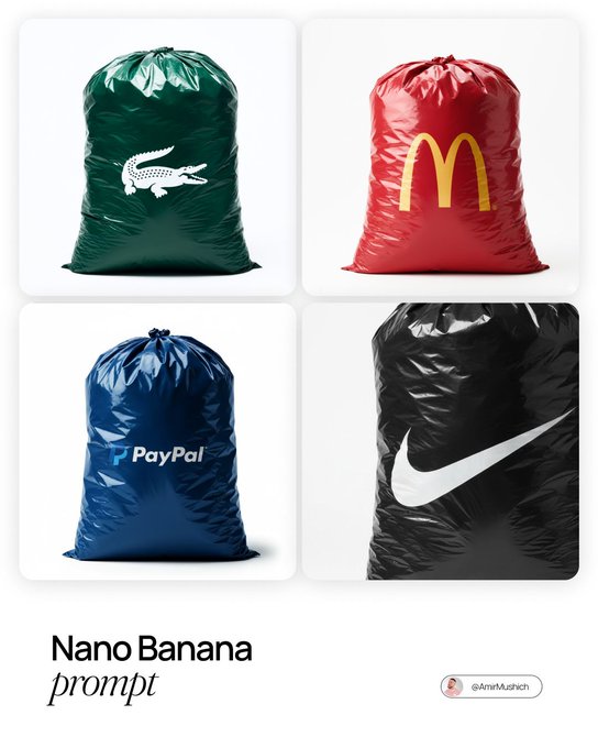 Nano Banana prompt

Branded thrash bags

Prompt below