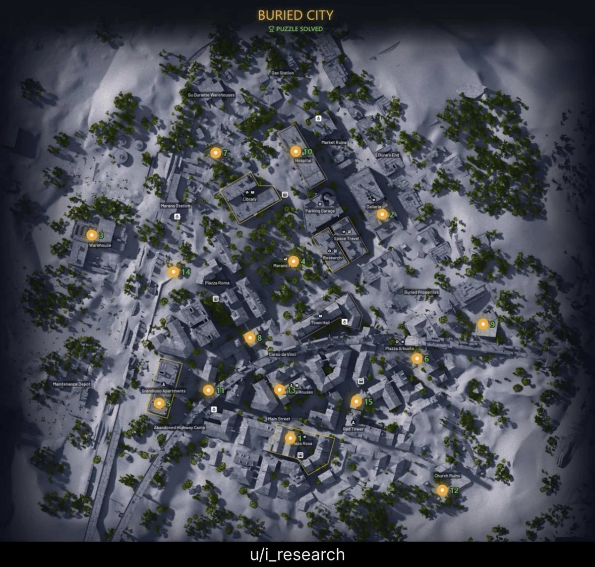 TheRooster's tweet image. 🧩 NEW PUZZLE

There are now 14 buttons in Buried City during Cold Snap.

1. Press them in the correct order (1-14).
2. Go to 15, where a room opens.
3. New stuff is there. I won’t spoil it.