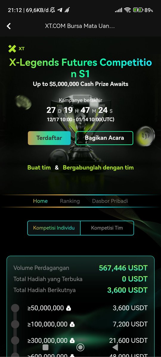 DePINed_Icewith's tweet photo. Joined X-Legends Futures Competition S1 🚀
Screenshot of sign-up attached as required.
U I D → X T = 8769325958468
Ready to trade, compete, and improve! ⚔️
#XLegends #XTfutures #TradingCompetition #Giveaway https://t.co/vUtTzwB1rK