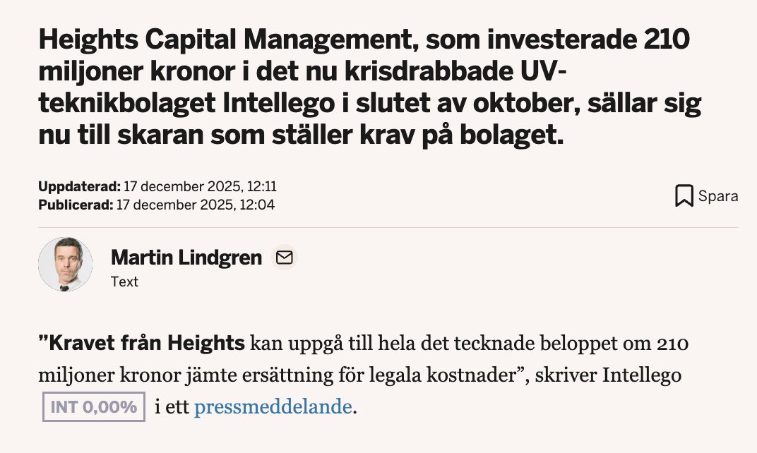 don_crisse's tweet image. Bara från idag gällande #INT // #Intellego. I min värld råder det ingen tvekan om att @SvenNordenstam ska tilldelas ett särkilt journalistiskt ekonomipris för sin granskning. För de som har lyssnat på hans varningar, har betydande belopp kunnat sparas. Sann grävande journalism!