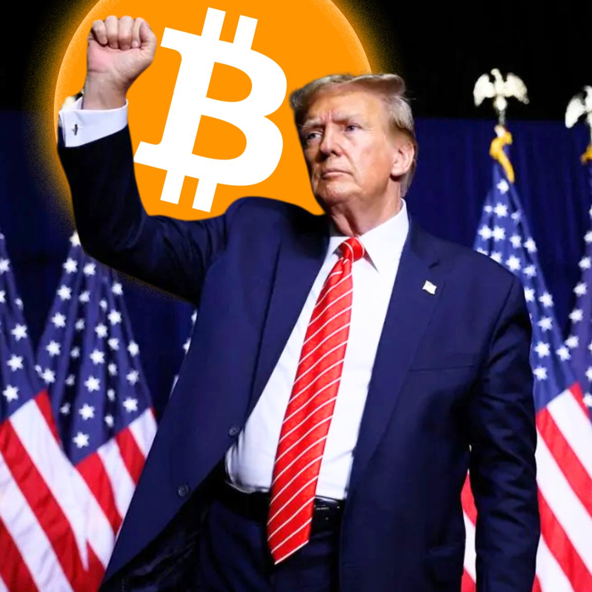 TheBitcoinConf's tweet photo. 🇺🇸 PRESIDENT TRUMP SAID "ONE DAY BITCOIN WILL OVERTAKE GOLD."  

IT'S COMING 🚀 https://t.co/GrWp97Pvdh