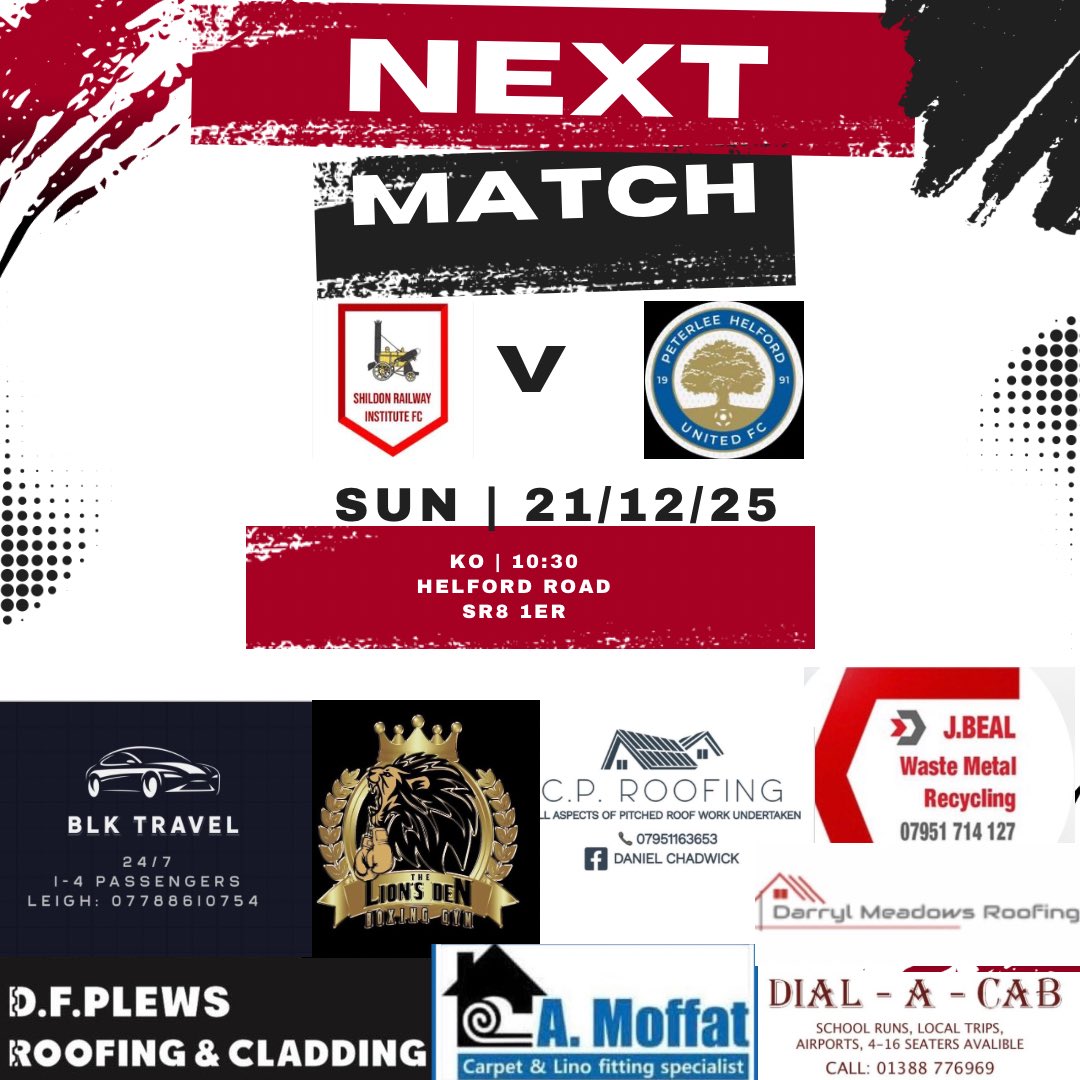 County Cup this weekend against Peterlee Helford , should be a good game and a strong shildon squad on the drink after 🚂 🍺