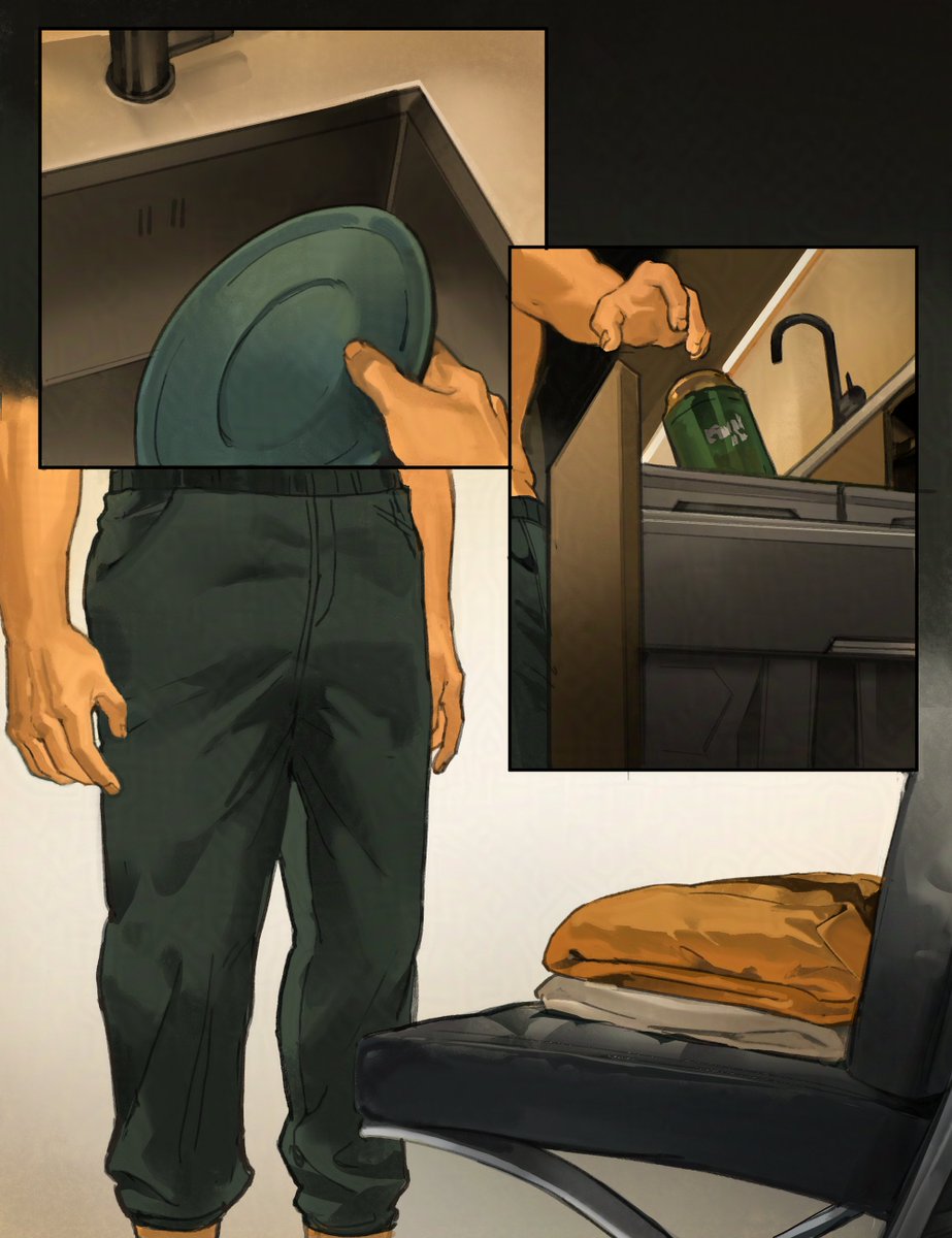 bluegiragi's tweet image. a short comic about what ilya did after shane left in episode 4 #heatedrivalry