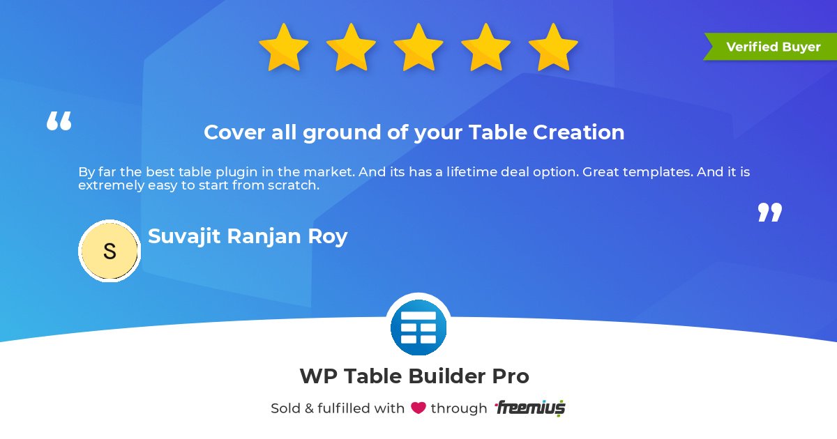 WP Table Builder tweet media
