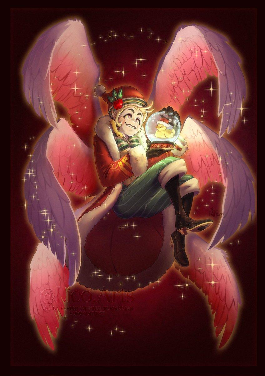 ... Soooo I might have just realised that I forgot to reactivate a layer.... That's why the pattern is missing on his jacket/cape 😭!!
I am so mad, I posted it everywhere without it!🥲🥲
Well... Here we go again!
#HazbinHotel #radioapple #HazbinHotelLucifer #sinsmas #lostartist