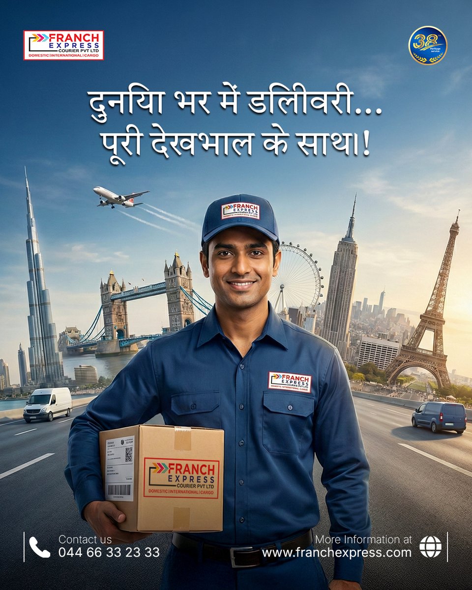 ExpressFranch's tweet image. When your shipment crosses borders, trust matters more than distance.

From pickup to doorstep, reliability is what keeps everything moving smoothly.

#FranchExpress #GlobalDelivery #CourierServices

[international courier service, domestic cargo delivery]